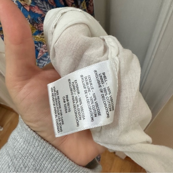 Anthropologie Verb Vineyard Tiered Maxi Dress Size 12 p blue floral v neck - Picture 9 of 9